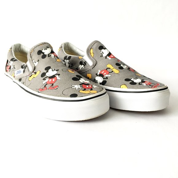 Vans Shoes - RARE Vans X Mickey Mouse Gray Classic Slip On